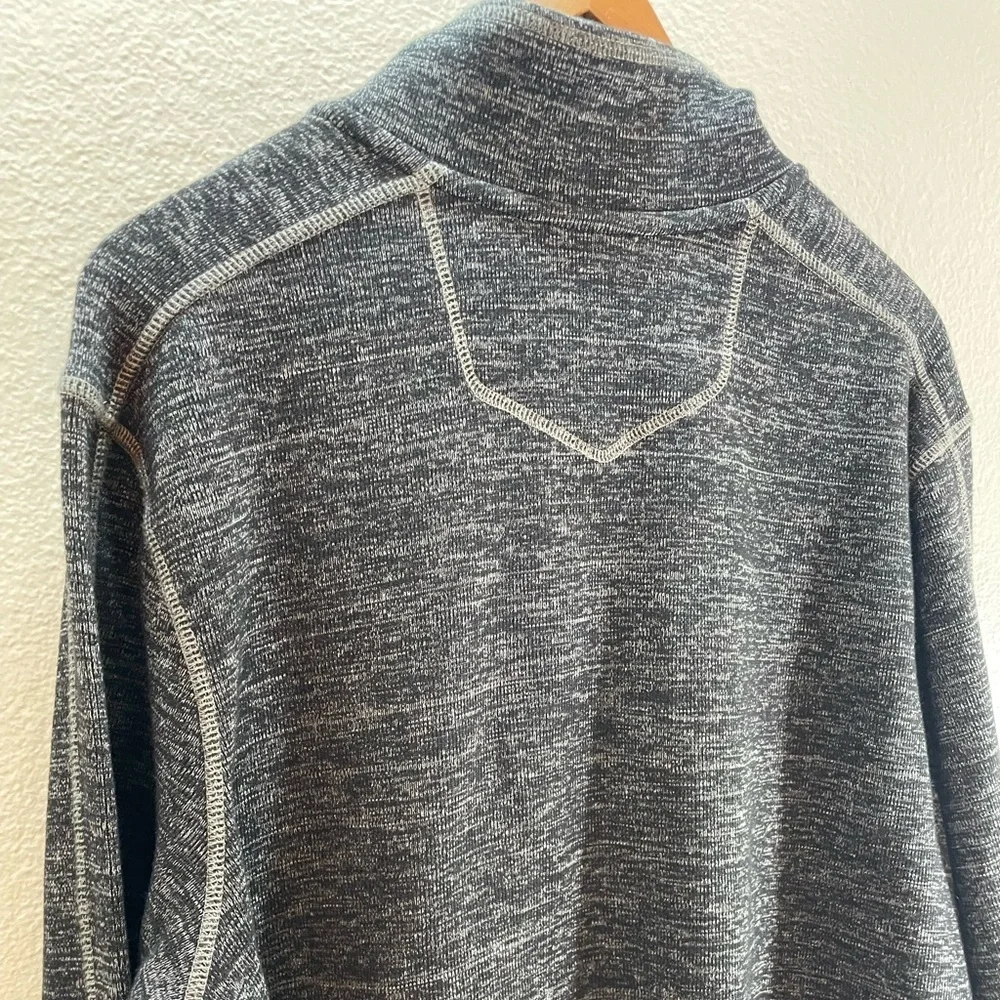 Eddie Bauer Men’s L Zip Neck Pullover Dark Grey Cotton.